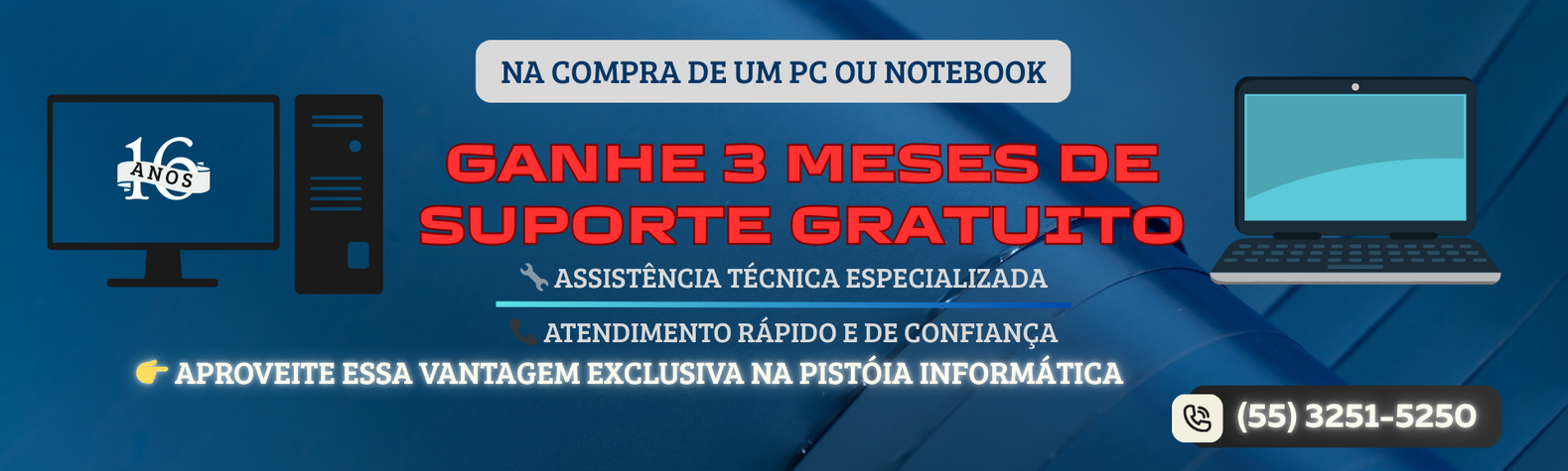 PC novo suporte grátis