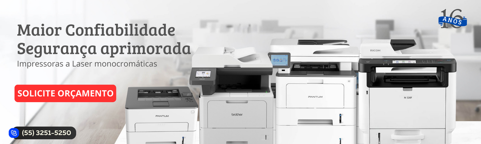 Impressoras Ricoh, Pantum, Brother