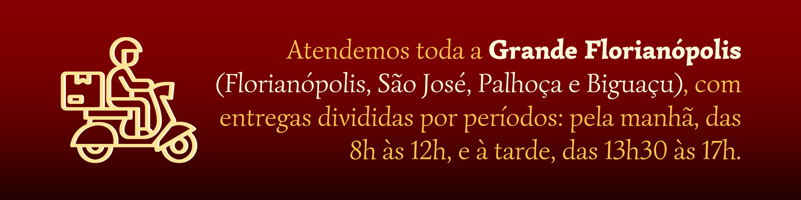 Banner Informação Região de Entregas