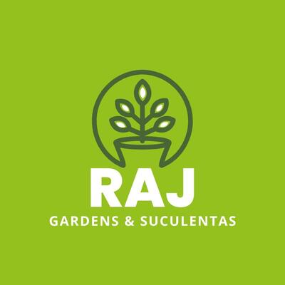 Logomarca RAJ gardens e suculentas