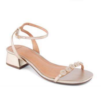 Sandália La Femme Salto Bloco Feminina 620136421 Dourada 50386