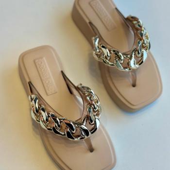 Chinelo Flatform Petite Jolie Feminino PJ6515 Doce de Leite Translucido 50094