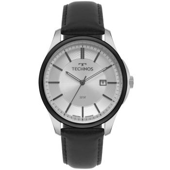 Relógio Technos Masculino Steel Prata Com Pulseira em Couro 2115UDF/0K 51035