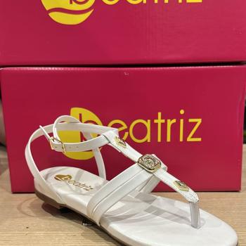 Sandália Beatriz Feminina Rasteira 360200/61 Off White 51254