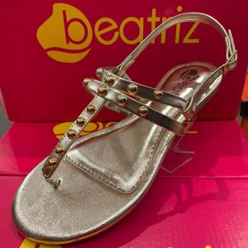 Sandália Beatriz Feminina Rasteira 229200/460 Dourada 49781 100