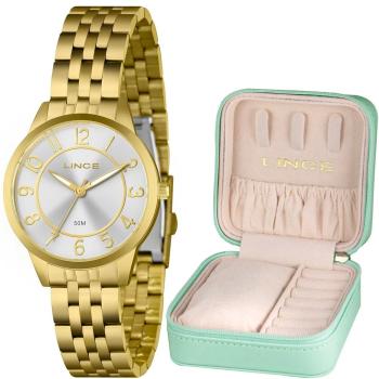 Relógio Lince Feminino Dourado + Porta Joias LRG4853L36 51091