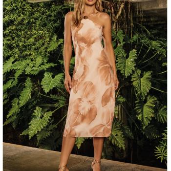 Vestido Justo Gatabakana Midi Floral Glam 39884 49383