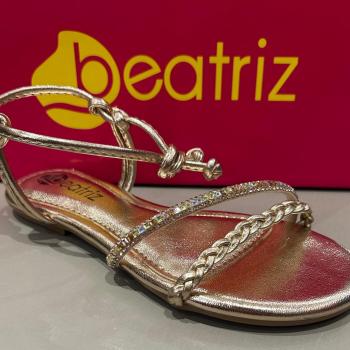 Sandália Rasteira Beatriz 229200/456 Ouro Light 48544