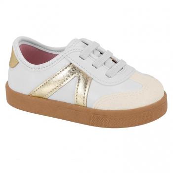 Tênis Molekinha 2118592 Branco/Branco Off/Dourado 43293