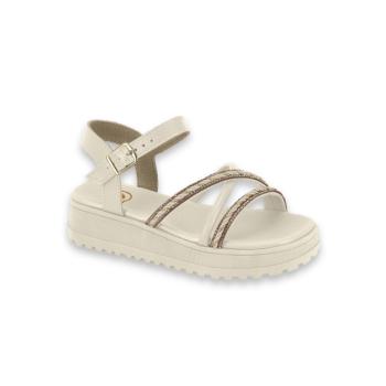 Sandália Molekinha 2375101 Branco Off/Champanhe/Dourado 44307 k26