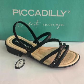 Sandalia Piccadilly Com Strass 590085 Preto 50634