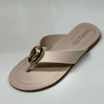 Sandália Beira Rio Feminina Rasteira 8552206 Ostra 50140