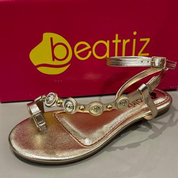 Sandália Rasteira Beatriz 229200/449 Ouro Light 48490