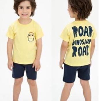 Conjunto Fashion Kids Masculino Infantil 9856 Camiseta/Bermuda Moletinho 1 ao 3 44269 k26