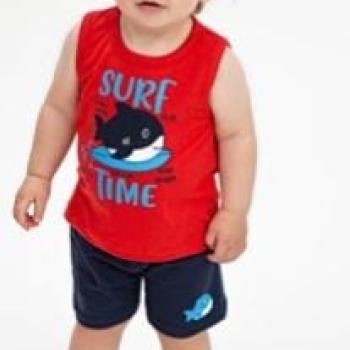 Conjunto Fashion Kids Masculino Bebê 9850 Regata/Bermuda P ao G 44265 K26