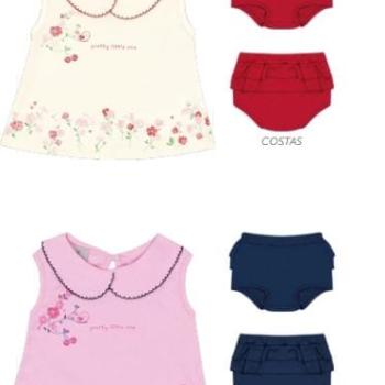 Conjunto Kiko e Kika Feminino Bebê 14535 Regata/Cobre Fralda P ao G 43933