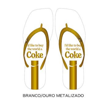Chinelo Coca Cola Feminino Branco/Ouro CC4936 49913 33 f26
