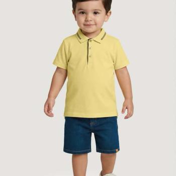 Conjunto Carinhoso Masculino Infantil 1000140321 Camisa/Bermuda Jens 4 ao 8 45589 k26
