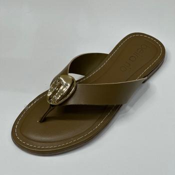 Sandália Beira Rio Feminina Rasteira 8552206 Olive 50141