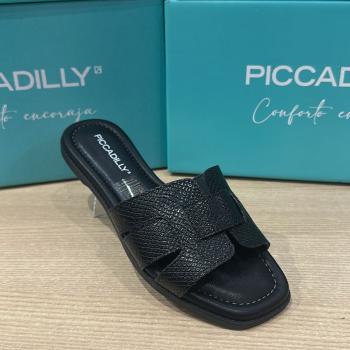 Sandália Piccadilly Feminina Rasteira 508082 Preto 50582