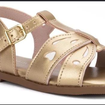 Sandália Mini Sua Cia 706700864 Light Gold/Branco 45563 k26