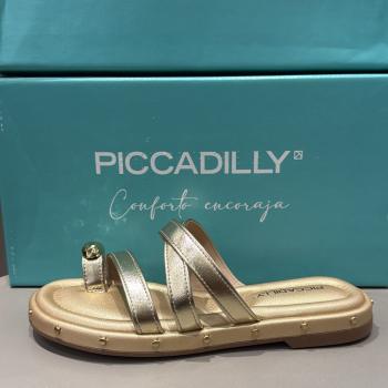 Sandália Piccadilly Rasteira 445001 Dourada 50977