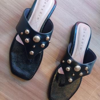 Sandália Ramarim Feminina Rasteira 2525201 Preta 50223