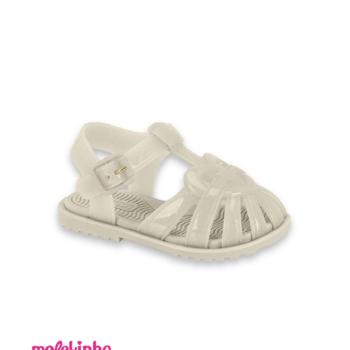 Sandalia Molekinha 2747202 Branco Off/Translucida/Prata 44382 k26