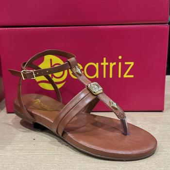 Sandália Beatriz Feminina Rasteira 360200/61 Caramelo 51253