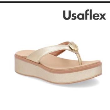Sandália Usaflex Plataforma Feminina AM23001007 Ouro 50360