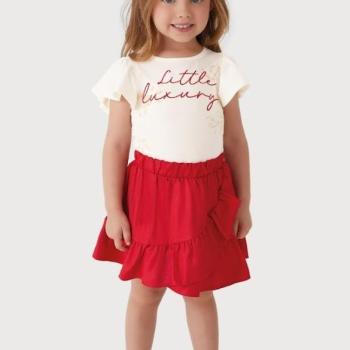 Conjunto Carinhoso Feminino Infantil 1000131328 Blusa/Saia 4 ao 8 43830