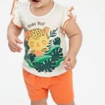Conjunto Fashion Kids Feminino Bebê 9800 Blusa/Shorts P ao G 44248 k26
