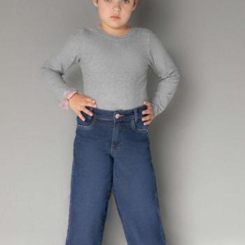 Calça Papa Tuti Feminina Infantil Wide Leg 126355 C/Pulseira 6 ao 10 44659 k26