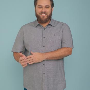 Camisa Social Masculina Angelo Bertoni M/C Plus Size Elastano 01232025 51594