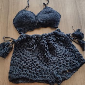 Conjunto Saída de Praia Croché Belle Short e Top 50025