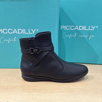 Bota Piccadilly Feminina Rasteira 261042 Preta 50974