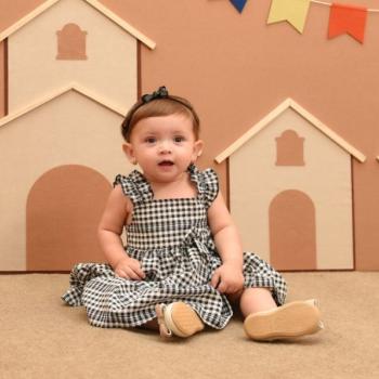 Vestido Mydouü Baby Xadrez 50092 P ao G 44641 k26