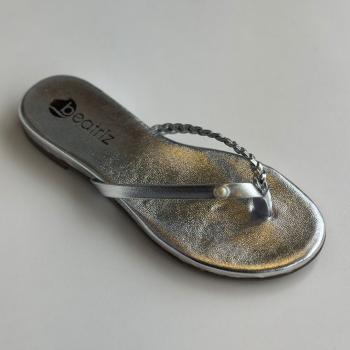 Sandália Beatriz Rasteira Feminina 360200/43 Prata 50070