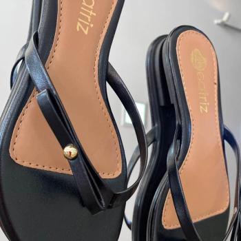 Sandália Beatriz Rasteira Feminina 241200 Preta 50205