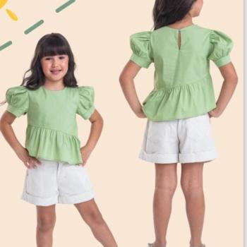 Conjunto Parangolé Feminino Infantil 10100644 Blusa/Shorts 4 ao 10 43645