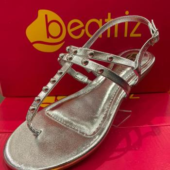 Sandália Beatriz Feminina Rasteira 229200/460 Prata 49780 108