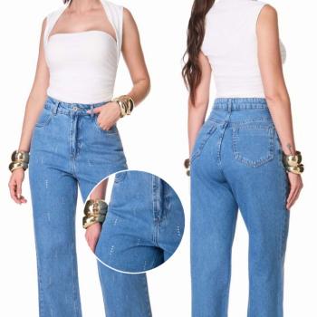 Calça One Jeans feminina com Brilho Wide Leg 023926 50349