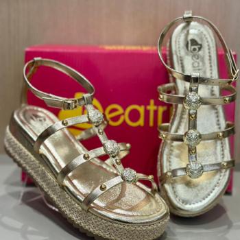 Sandalia Beatriz Fletform Feminina Ouro Linght 353400 50312 170