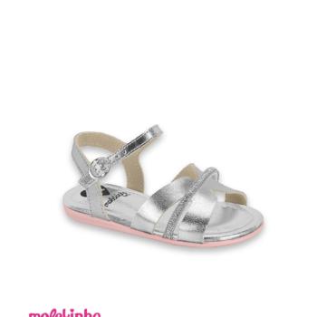Sandália Molekinha 2114285 Prata/Branco 44385 k26