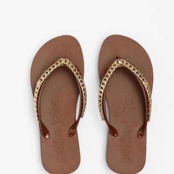 Chinelo Petite Jolie Feminino Chocolate/Ouro PJ7122 50922
