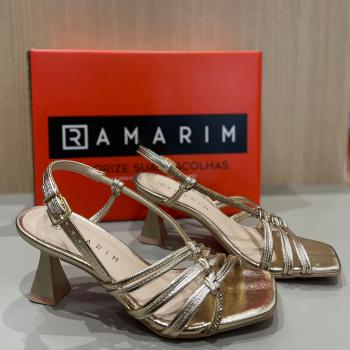 Sandália Ramarim Feminina Salto Taça 32203 Dourada 48778