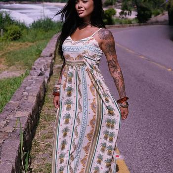 Vestido Jilem Longo Com Elástico Atrás 42296