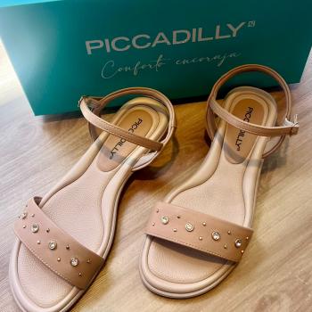 Sandalia Piccadilly Salto Baixo 500073 Nude 48922
