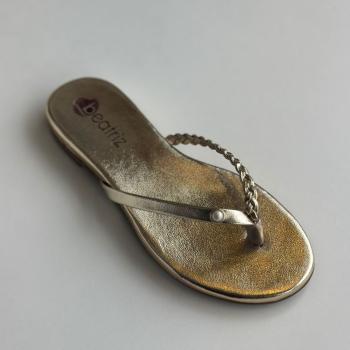 Sandália Beatriz Rasteira Feminina 360200/43 Dourada 50069