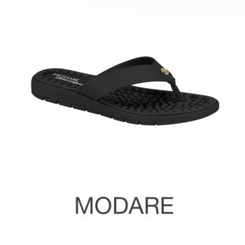 Sandalia Modare Feminina Preta 7162331 Palmilha Reflex Sense 50218